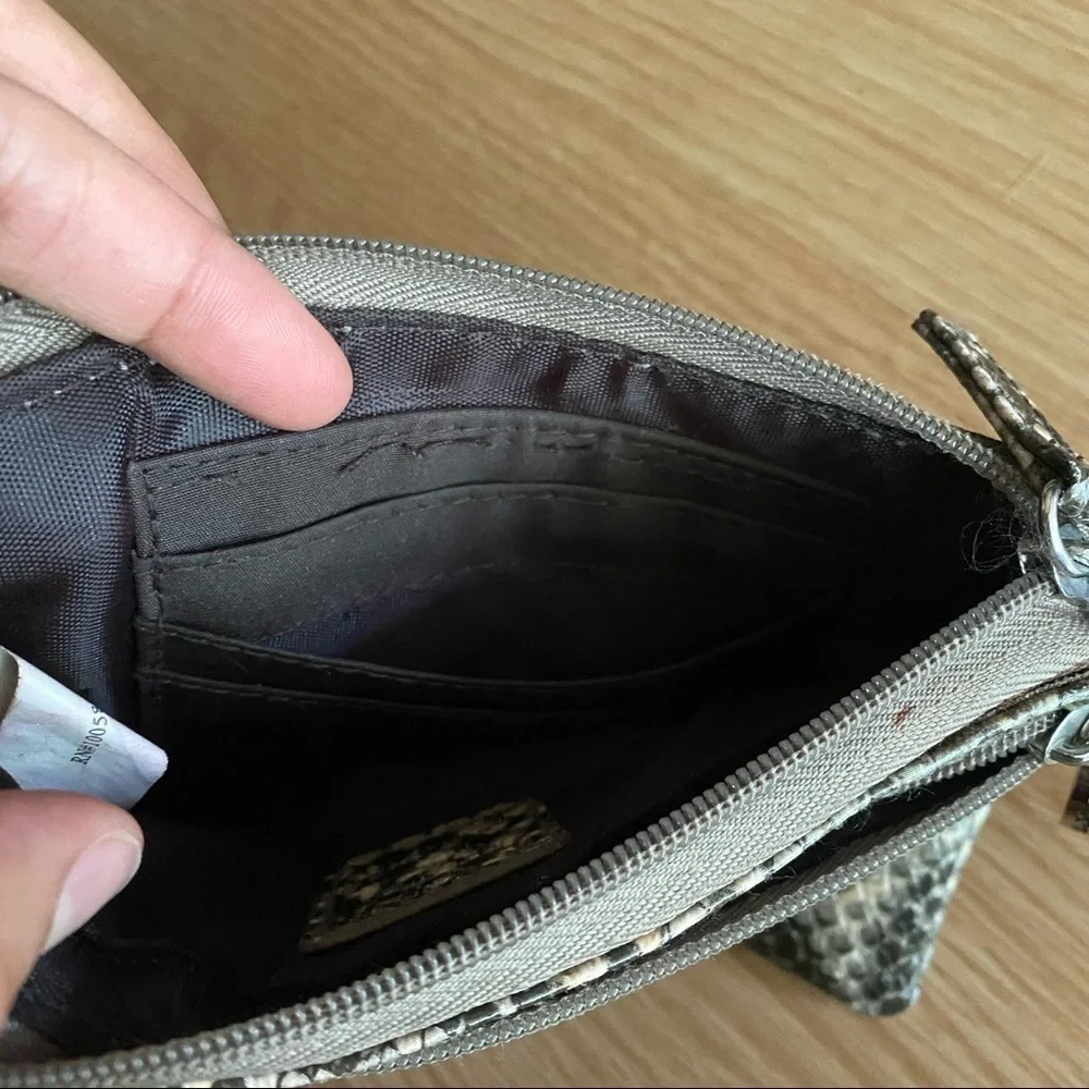 Women’s Snake Skin Print Faux Leather Mini Wristlet